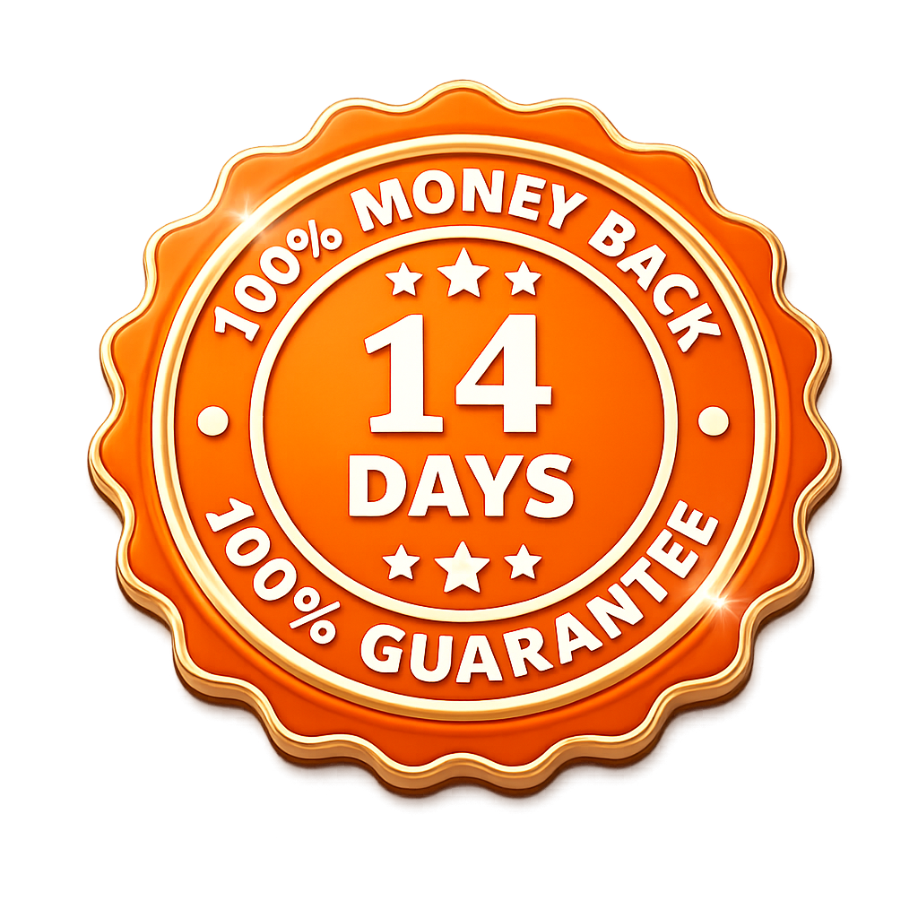 100% No-Risk, 14-Day Money-Back Guarantee