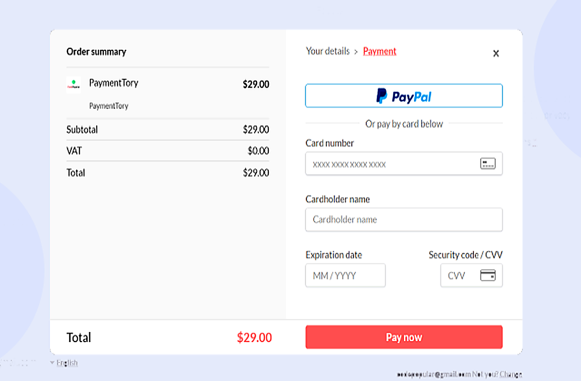 Production-ready Paddle payment window